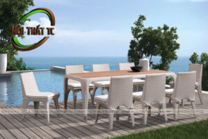 Bàn ghế ăn ngoài trời NT025