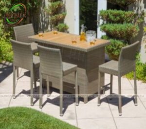 Bàn ghế bar nhựa giả mây