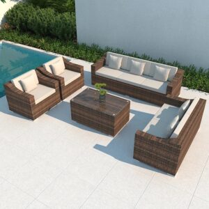 bàn ghế sofa mây nhựa