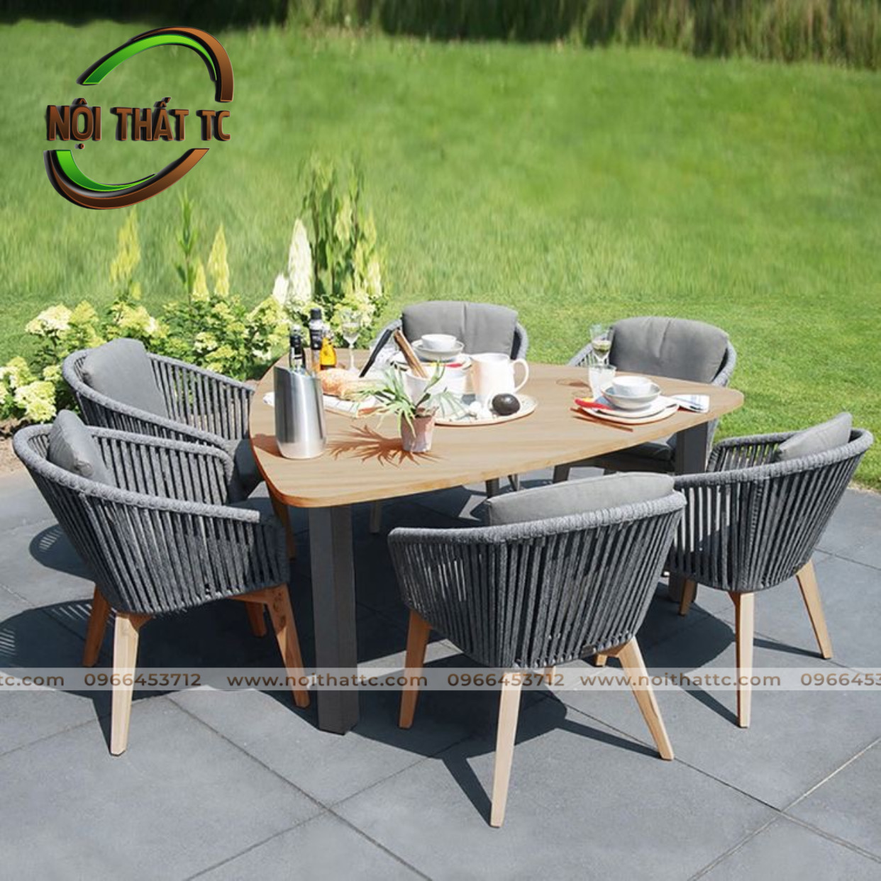 Bàn ghế ăn ngoài trời NT015 Bàn ghế ăn ngoài trời NT015