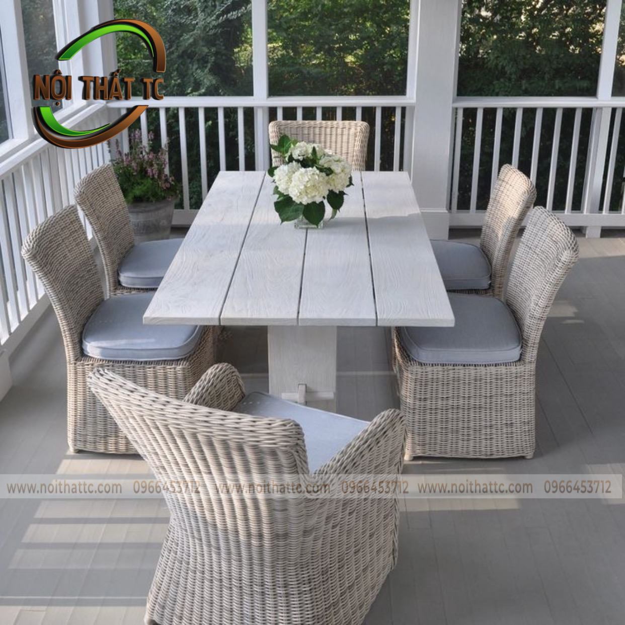 Bàn ghế ăn ngoài trời NT014 Bàn ghế ăn ngoài trời NT014