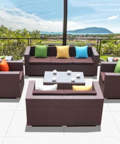 Bàn Ghế Sofa Mây Nhựa MN012