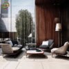 Bàn Ghế Sofa Mây Nhựa MN002 khung gỗ dây đan phong cách hiện đại